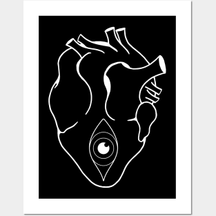 All Seeing Heart (White) Posters and Art